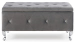 Luce Grey Faux Suede Storage Bench