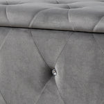 Luce Grey Faux Suede Storage Bench