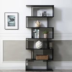 Luke Black Wood Staggered Bookcase