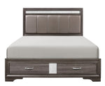 Luster Gray Wood King Bed with Storage