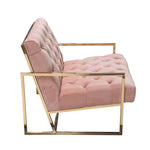 Luxe Blush Pink Velvet Fabric Accent Chair