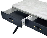 Magna Faux Concrete/Black Wood Desk with 2 Drawers