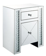 Maisha Mirrored Nightstand with Faux Crystals