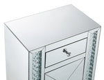 Maisha Mirrored Nightstand with Faux Crystals