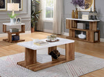 Majken White/Natural Tone Wood Coffee Table