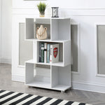 Manor White Staggered Wood Bookcase