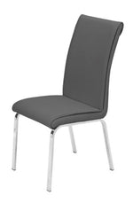 Beverley 2 Gray Faux Leather/Metal Side Chairs