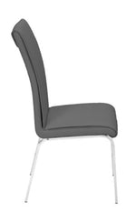 Beverley 2 Gray Faux Leather/Metal Side Chairs