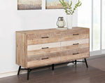 Marlow Rough Sawn Multi Wood 6-Drawer Dresser