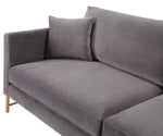 Massi Grey Velvet 2-Seat Sofa