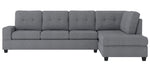 Maston 2-Pc Dark Gray Fabric Reversible Sectional Sofa