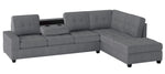 Maston 2-Pc Dark Gray Fabric Reversible Sectional Sofa