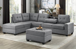 Maston 2-Pc Dark Gray Fabric Reversible Sectional Sofa