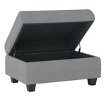 Maston Gray Fabric Tufted Ottoman with Storage