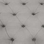 Mateo Grey Linen/Black Metal Large Tufted Bench