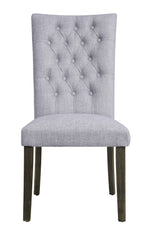 Merel 2 Gray Fabric/Gray Oak Finish Wood Side Chairs