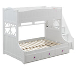 Meyer White Wood Twin over Full Bunk Bed with Storage