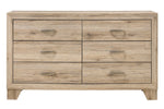 Miquell Rustic Natural Finish Wood 6-Drawer Dresser