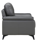 Mischa Modern Dark Gray Leather Chair