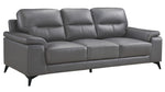 Mischa Modern Dark Gray Leather Sofa