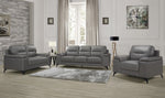 Mischa Modern Dark Gray Leather Sofa