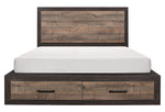 Miter 2-Tone Wood Cal King Bed with Storage