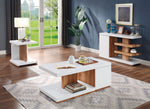 Moa White/Natural Tone Wood End Table