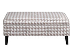 McLoughlin White/Beige Flat Weave Lift-Top Storage Ottoman