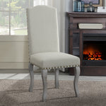 Nancy 2 Light Beige Linen Fabric Side Chairs