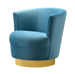 Noah Lake Blue Velvet Swivel Accent Chair