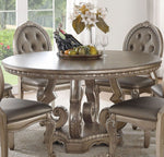 Northville Antique Silver Wood Round Dining Table