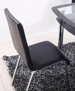 Olivie 4 Black Faux Leather Side Chairs