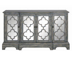 Pasley Antique Grey Wood Accent Cabinet with Mirrored Doors