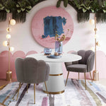 Peony Grey Plush Velvet/Metal Arm Chair