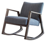 Letitia Dark Grey Fabric/Walnut Wood Rocking Chair