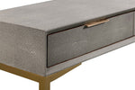 Pesce Grey Shagreen Wood 3-Drawer Console Table