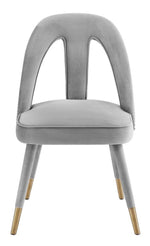 Petra Light Grey Upholstered Velvet Side Chair