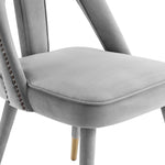 Petra Light Grey Upholstered Velvet Side Chair