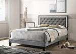 Presley Gray Velvet Fabric Full Bed