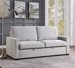 Price Gray Fabric Convertible Sofa with Pull-Out Bed