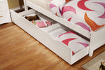 Prismo White Wood Full Bed with Trundle