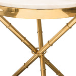 Reed White Genuine Marble/Metal Round Accent Table