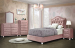 Reggie Pink Fabric Upholstered 2-Drawer Nightstand