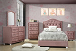 Reggie Pink Fabric Upholstered 6-Drawer Dresser