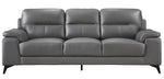 Mischa Modern Dark Gray Leather Sofa