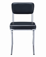 Retro 2 Black Leatherette/Chrome Finished Metal Side Chairs