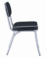 Retro 2 Black Leatherette/Chrome Finished Metal Side Chairs