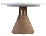 Rishi White Wood/Natural Rope Oval Dining Table (Oversized)