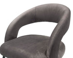 Rocco Modern Grey Velvet/Metal Arm Chair