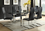 Rosalia 4 Black Leatherette/Chrome Metal Side Chairs